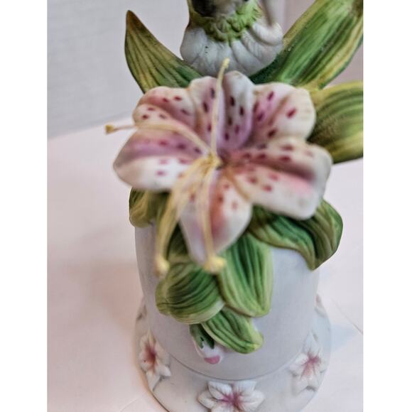 Hummingbird Seymour Mann Signed M. Bernini Porcelain Bisque Bell 1996 Vintage 6" - Picture 6 of 10